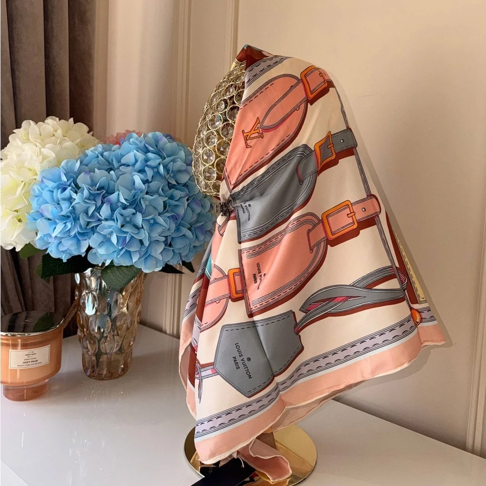 LOUIS VUlTTON square silky scarf 35x35 custom made monogram scarf‼️LAST ONE